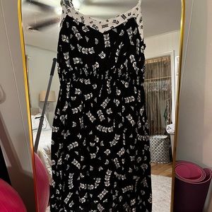 High low black and white dress